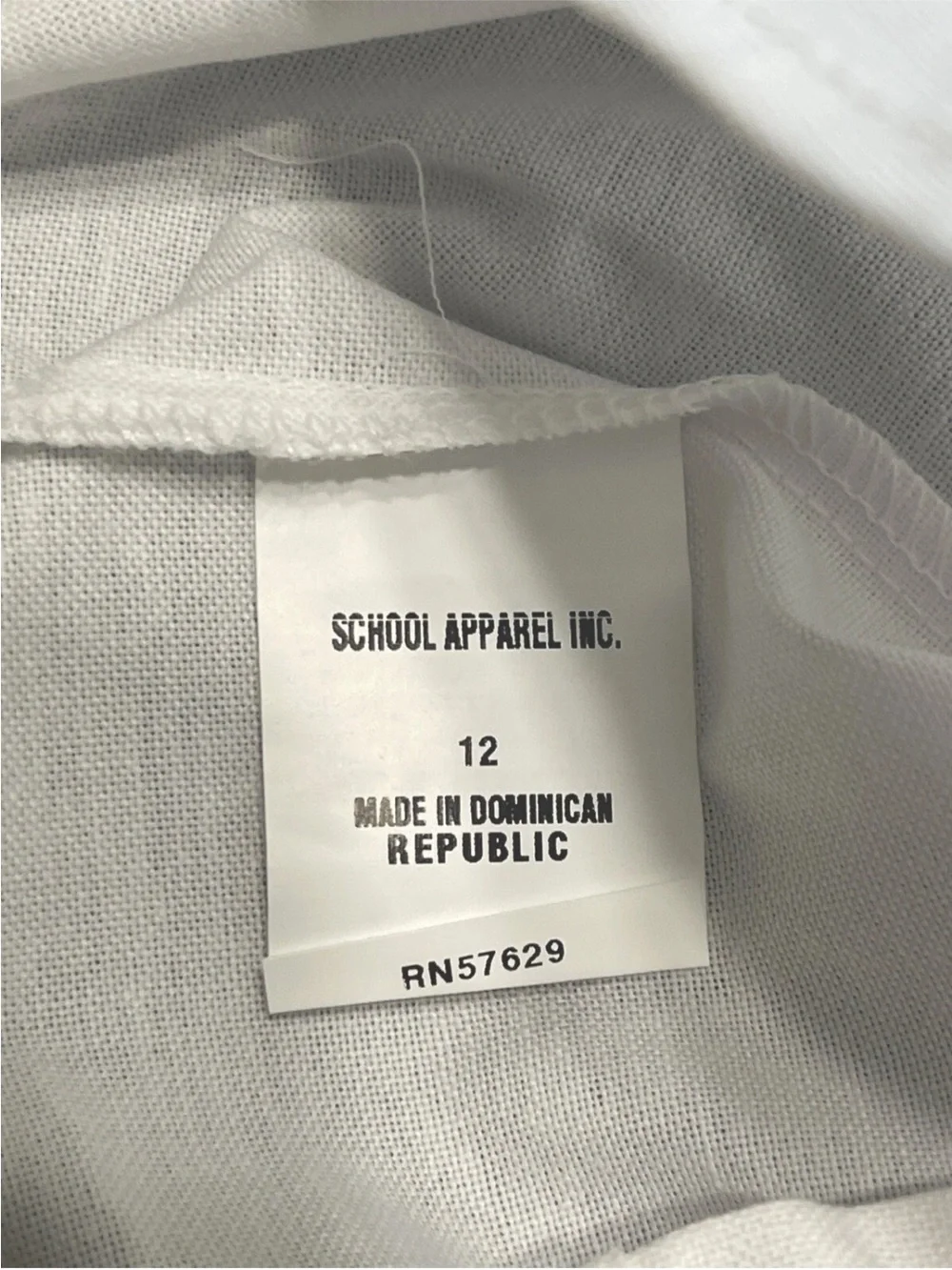 A+ School Apparel Uniform Girls Oxford Blouse Shirt SZ 12 SS White Button Collar